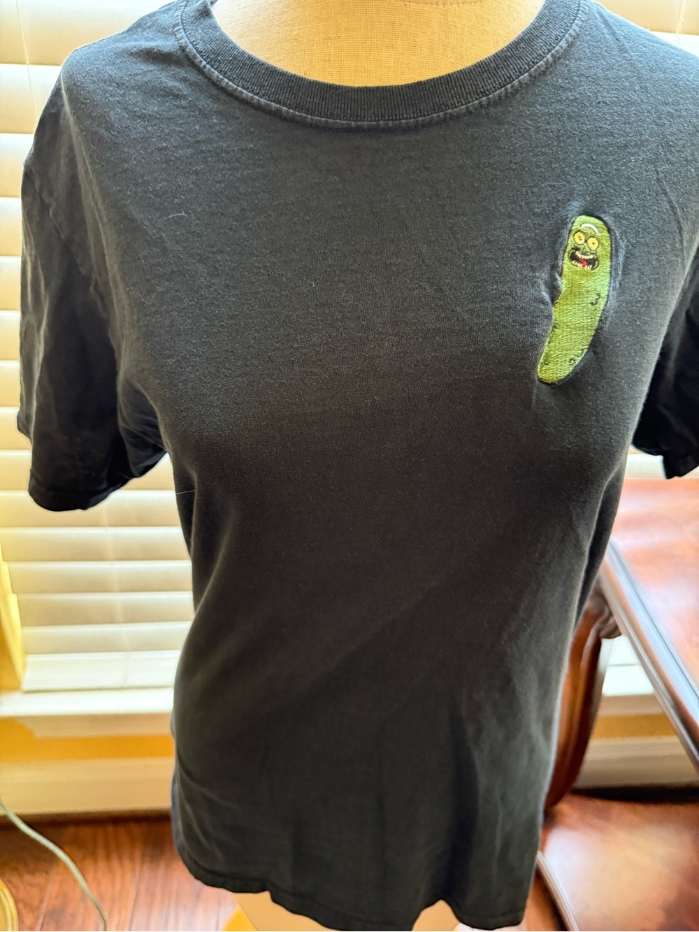 Black T-Shirt with Pickle Patch Unisex Adult Swim Primitive Rick & Morty